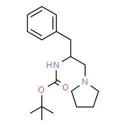 ChemSpider 2D Image | tert-Butyl (1-phenyl-3-(pyrrolidin-1-yl)propan-2-yl)carbamate | C18H28N2O2