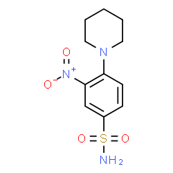 ChemSpider 2D Image | 3-Nitro-4-(1-piperidinyl)benzenesulfonamide | C11H15N3O4S