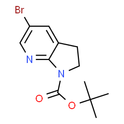 ChemSpider 2D Image | tert-Butyl 5-bromo-2,3-dihydro-1H-pyrrolo[2,3-b]pyridine-1-carboxylate | C12H15BrN2O2