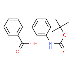 ChemSpider 2D Image | 3'-({[(2-Methyl-2-propanyl)oxy]carbonyl}amino)-2-biphenylcarboxylic acid | C18H19NO4