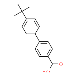 ChemSpider 2D Image | 4'-(tert-Butyl)-2-methyl-[1,1'-biphenyl]-4-carboxylic acid | C18H20O2