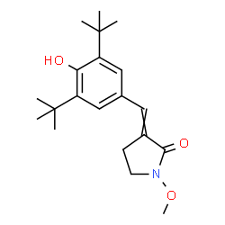 ChemSpider 2D Image | 3-[4-Hydroxy-3,5-bis(2-methyl-2-propanyl)benzylidene]-1-methoxy-2-pyrrolidinone | C20H29NO3