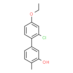 ChemSpider 2D Image | 2'-Chloro-4'-ethoxy-4-methyl-3-biphenylol | C15H15ClO2
