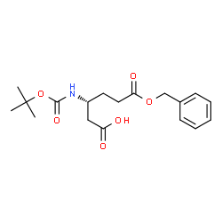 ChemSpider 2D Image | (3R)-6-(Benzyloxy)-3-({[(2-methyl-2-propanyl)oxy]carbonyl}amino)-6-oxohexanoic acid | C18H25NO6