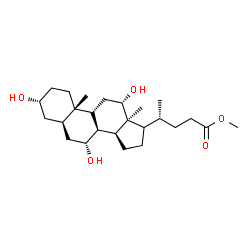 ChemSpider 2D Image | Methyl (3alpha,5alpha,7alpha,8xi,9beta,12alpha,13alpha,17xi)-3,7,12-trihydroxycholan-24-oate | C25H42O5