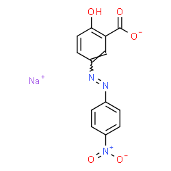 ChemSpider 2D Image | Sodium 2-hydroxy-5-[(E)-(4-nitrophenyl)diazenyl]benzoate | C13H8N3NaO5