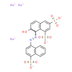 ChemSpider 2D Image | Trisodium 7-hydroxy-8-[(E)-(4-sulfonato-1-naphthyl)diazenyl]-1,3-naphthalenedisulfonate | C20H11N2Na3O10S3