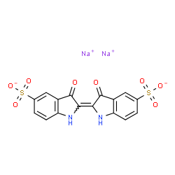 ChemSpider 2D Image | Disodium (2Z)-3-oxo-2-(3-oxo-5-sulfonato-1,3-dihydro-2H-indol-2-ylidene)-5-indolinesulfonate | C16H8N2Na2O8S2