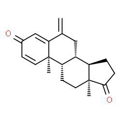 ChemSpider 2D Image | (8alpha,14beta)-6-Methyleneandrosta-1,4-diene-3,17-dione | C20H24O2
