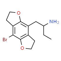 ChemSpider 2D Image | 1-(8-Bromo-2,3,6,7-tetrahydrofuro[2,3-f][1]benzofuran-4-yl)-2-butanamine | C14H18BrNO2