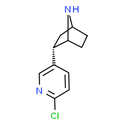 ChemSpider 2D Image | (2S)-2-(6-Chloro-3-pyridinyl)-7-azabicyclo[2.2.1]heptane | C11H13ClN2