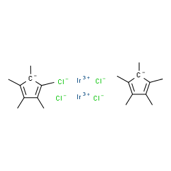 ChemSpider 2D Image | Iridium(3+) chloride 1,2,3,4,5-pentamethyl-2,4-cyclopentadienide (1:2:1) | C20H30Cl4Ir2
