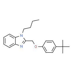 ChemSpider 2D Image | 1-Butyl-2-{[4-(2-methyl-2-propanyl)phenoxy]methyl}-1H-benzimidazole | C22H28N2O