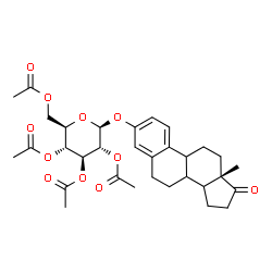 ChemSpider 2D Image | (8xi,9xi,14xi)-17-Oxoestra-1(10),2,4-trien-3-yl 2,3,4,6-tetra-O-acetyl-beta-D-glucopyranoside | C32H40O11