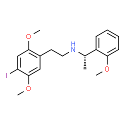 ChemSpider 2D Image | (1S)-N-[2-(4-Iodo-2,5-dimethoxyphenyl)ethyl]-1-(2-methoxyphenyl)ethanamine | C19H24INO3