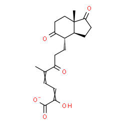 ChemSpider 2D Image | 3-Hydroxy-5,9,17-trioxo-4,5:9,10-disecoandrosta-1(10),2-dien-4-oate | C19H23O6