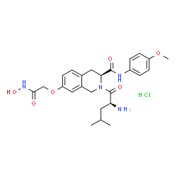ChemSpider 2D Image | (3S)-7-[2-(Hydroxyamino)-2-oxoethoxy]-2-(L-leucyl)-N-(4-methoxyphenyl)-1,2,3,4-tetrahydro-3-isoquinolinecarboxamide hydrochloride (1:1) | C25H33ClN4O6