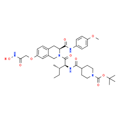 ChemSpider 2D Image | 2-Methyl-2-propanyl 4-({(2S,3S)-1-[(3S)-7-[2-(hydroxyamino)-2-oxoethoxy]-3-[(4-methoxyphenyl)carbamoyl]-3,4-dihydro-2(1H)-isoquinolinyl]-3-methyl-1-oxo-2-pentanyl}carbamoyl)-1-piperidinecarboxylate | C36H49N5O9