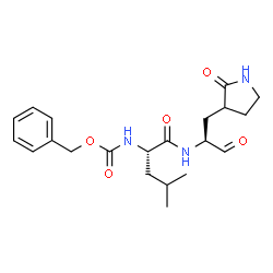 ChemSpider 2D Image | N~2~-[(Benzyloxy)carbonyl]-N-[(2S)-1-oxo-3-(2-oxo-3-pyrrolidinyl)-2-propanyl]-L-leucinamide | C21H29N3O5