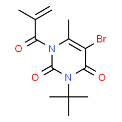 ChemSpider 2D Image | 5-Bromo-1-methacryloyl-6-methyl-3-(2-methyl-2-propanyl)-2,4(1H,3H)-pyrimidinedione | C13H17BrN2O3