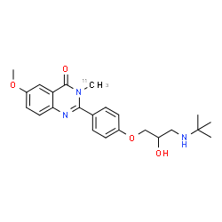 ChemSpider 2D Image | 2-(4-{2-Hydroxy-3-[(2-methyl-2-propanyl)amino]propoxy}phenyl)-6-methoxy-3-(~11~C)methyl-4(3H)-quinazolinone | C2211CH29N3O4