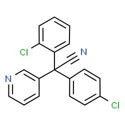 ChemSpider 2D Image | (2-Chlorophenyl)(4-chlorophenyl)3-pyridinylacetonitrile | C19H12Cl2N2