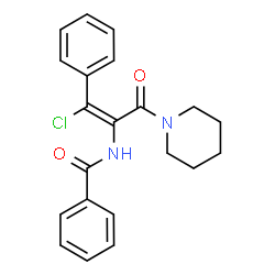 ChemSpider 2D Image | (z)-n-(1-chloro-3-oxo-1-phenyl-3-(piperidin-1-yl)prop-1-en-2-yl)benzamide | C21H21ClN2O2