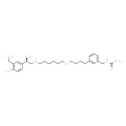 ChemSpider 2D Image | 1-[3-(4-{[6-({(2R)-2-Hydroxy-2-[4-hydroxy-3-(hydroxymethyl)phenyl]ethyl}amino)hexyl]oxy}butyl)benzyl]urea | C27H41N3O5
