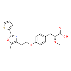 ChemSpider 2D Image | (2S)-2-Ethoxy-3-(4-{2-[5-methyl-2-(2-thienyl)-1,3-oxazol-4-yl]ethoxy}phenyl)propanoic acid | C21H23NO5S