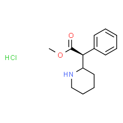 ChemSpider 2D Image | Methyl (2S)-phenyl(2-piperidinyl)acetate hydrochloride (1:1) | C14H20ClNO2