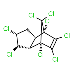 ChemSpider 2D Image | (1S,2S,3R,4R,6S,7S)-1,3,4,7,8,9,10,10-Octachlorotricyclo[5.2.1.0~2,6~]dec-8-ene | C10H6Cl8