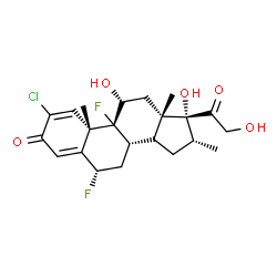ChemSpider 2D Image | (6alpha,11alpha,14xi,16alpha)-2-Chloro-6,9-difluoro-11,17,21-trihydroxy-16-methylpregna-1,4-diene-3,20-dione | C22H27ClF2O5