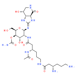 ChemSpider 2D Image | Nbeta-Acetylstreptothricin E | C27H48N10O10