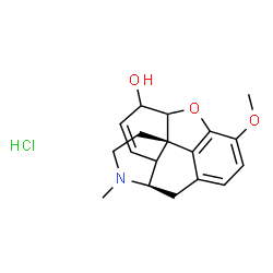 ChemSpider 2D Image | 3-Methoxy-17-methyl-7,8-didehydro-4,5-epoxymorphinan-6-ol hydrochloride (1:1) | C18H22ClNO3