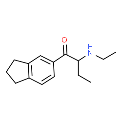 ChemSpider 2D Image | 1-(2,3-Dihydro-1H-inden-5-yl)-2-(ethylamino)-1-butanone | C15H21NO