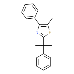 ChemSpider 2D Image | 5-Methyl-4-phenyl-2-(2-phenyl-2-propanyl)-1,3-thiazole | C19H19NS