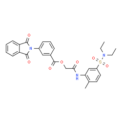 ChemSpider 2D Image | 2-{[5-(Diethylsulfamoyl)-2-methylphenyl]amino}-2-oxoethyl 3-(1,3-dioxo-1,3-dihydro-2H-isoindol-2-yl)benzoate | C28H27N3O7S