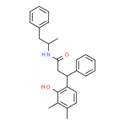 ChemSpider 2D Image | 3-(2-Hydroxy-3,4-dimethylphenyl)-3-phenyl-N-(1-phenyl-2-propanyl)propanamide | C26H29NO2