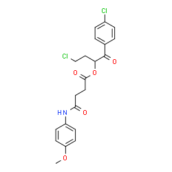 ChemSpider 2D Image | 4-CHLORO-1-(4-CHLOROPHENYL)-1-OXOBUTAN-2-YL 3-[(4-METHOXYPHENYL)CARBAMOYL]PROPANOATE | C21H21Cl2NO5