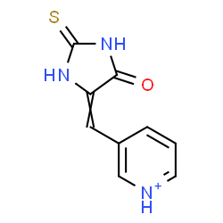 ChemSpider 2D Image | 3-[(5-Oxo-2-thioxo-4-imidazolidinylidene)methyl]pyridinium | C9H8N3OS