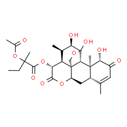 ChemSpider 2D Image | (1beta,12alpha,15beta)-1,11,12-Trihydroxy-2,16-dioxo-11,20-epoxypicras-3-en-15-yl 2-acetoxy-2-methylbutanoate | C27H36O11