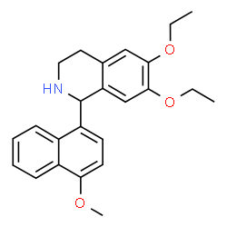 ChemSpider 2D Image | 6,7-Diethoxy-1-(4-methoxy-1-naphthyl)-1,2,3,4-tetrahydroisoquinoline | C24H27NO3