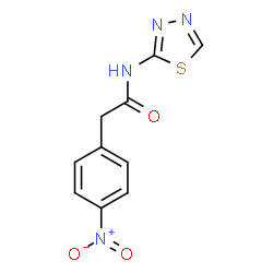 ChemSpider 2D Image | 2-(4-Nitrophenyl)-N-(1,3,4-thiadiazol-2-yl)acetamide | C10H8N4O3S