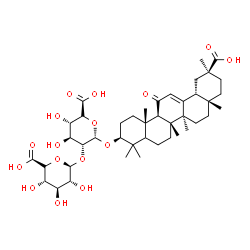 ChemSpider 2D Image | (3beta,5xi)-30-Hydroxy-11,30-dioxoolean-12-en-3-yl 2-O-alpha-L-idopyranuronosyl-beta-L-idopyranosiduronic acid | C42H62O16