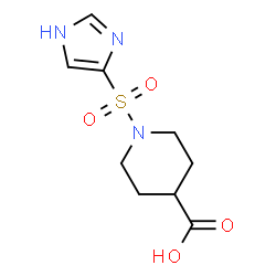 ChemSpider 2D Image | 1-(1H-imidazole-4-sulfonyl)piperidine-4-carboxylic acid | C9H13N3O4S