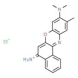 ChemSpider 2D Image | 9-(Dimethylamino)-10-methyl-5H-benzo[a]phenoxazin-5-iminium chloride | C19H18ClN3O