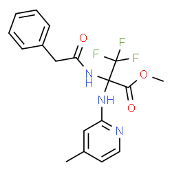 ChemSpider 2D Image | Methyl 3,3,3-trifluoro-2-[(4-methyl-2-pyridinyl)amino]-N-(phenylacetyl)alaninate | C18H18F3N3O3
