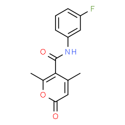 ChemSpider 2D Image | N-(3-Fluorophenyl)-4,6-dimethyl-2-oxo-2H-pyran-5-carboxamide | C14H12FNO3
