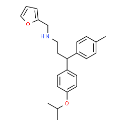 ChemSpider 2D Image | N-(2-Furylmethyl)-3-(4-isopropoxyphenyl)-3-(4-methylphenyl)-1-propanamine | C24H29NO2