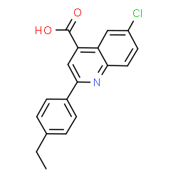 ChemSpider 2D Image | 6-Chloro-2-(4-ethylphenyl)-4-quinolinecarboxylic acid | C18H14ClNO2